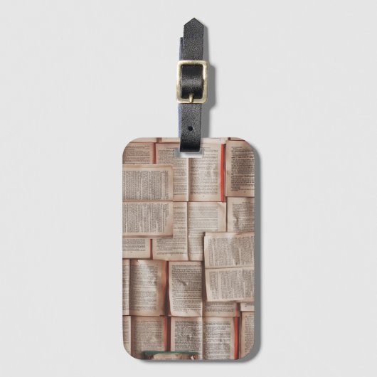  Boeken pagina's Open Boeken Bibliofiel Bagagelabel (Voorkant (verticaal))