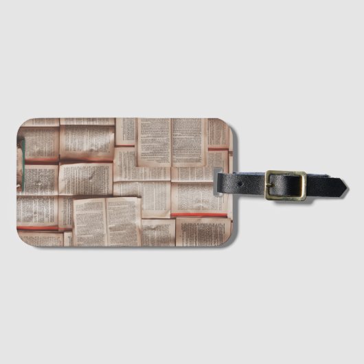  Boeken pagina's Open Boeken Bibliofiel Bagagelabel (Voorkant (horizontaal))