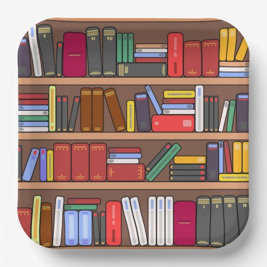 Boeken Papieren borden, lees- en bibliotheekfeestj Bordje (Voorkant)
