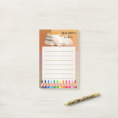 Boeken Pencils Colorful Teacher Post-it Notes (Op bureau)