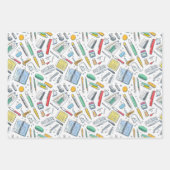 Boeken & potloden Krijt Tekenen School Gift Inpakpapier Vel (Voorkant 2)