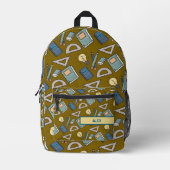 Boeken, protractoren, Notitieboeken en ideeën Bedrukte Rugzak (Voorkant)