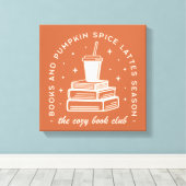 Boeken & Pumpkin Spice Season Canvas Afdruk (Insitu (Houten vloer))