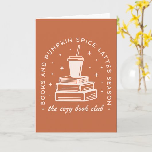 Boeken & Pumpkin Spice Season Kaart (Gele Bloem)