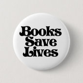 Boeken redden levens ronde button 5,7 cm (Voorkant)