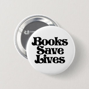 Boeken redden levens ronde button 5,7 cm
