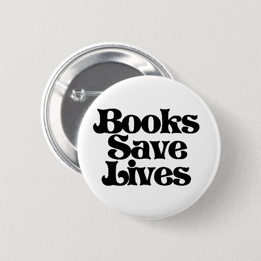 Boeken redden levens ronde button 5,7 cm (Voorkant /achterkant)