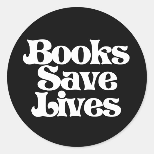 Boeken redden levens ronde sticker (Voorkant)