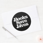 Boeken redden levens ronde sticker (Envelop)