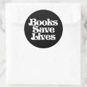 Boeken redden levens ronde sticker (Tas)