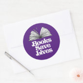 Boeken redden levens ronde sticker (Envelop)