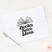 Boeken redden levens ronde sticker (Envelop)