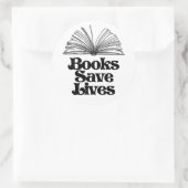 Boeken redden levens ronde sticker (Tas)
