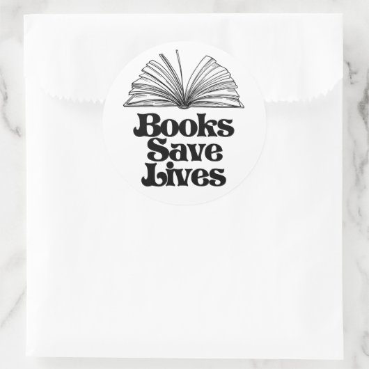Boeken redden levens ronde sticker (Tas)