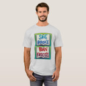Boeken redden van fascisten t-shirt (Voorkant volledig)