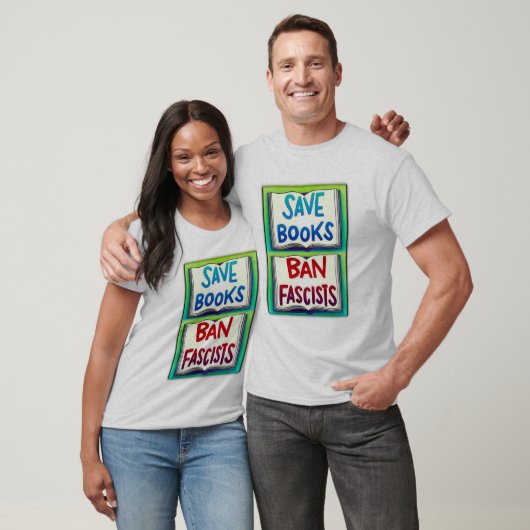 Boeken redden van fascisten t-shirt (Unisex)