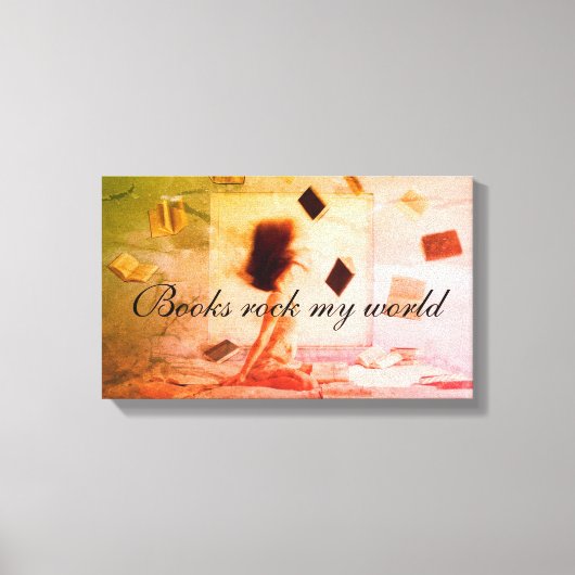 Boeken rock my world canvas print (Voorkant)