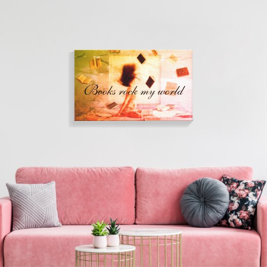 Boeken rock my world canvas print (Insitu (Woonkamer))