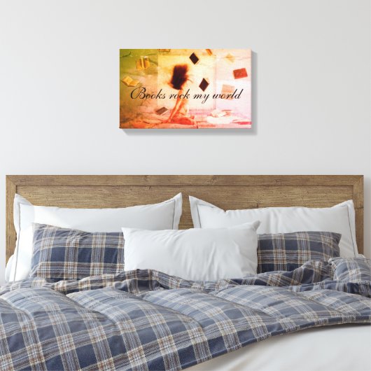 Boeken rock my world canvas print (Insitu (Slaapkamer))