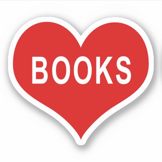 BOEKEN Rood Liefde Hart Vinyl Sticker (Voorkant)