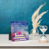 Boeken & Roze Rozen Waterverf Script Leescitaat Fotoplaat (Insitu)