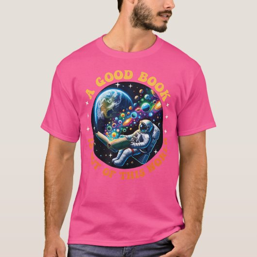 Boeken Ruimtevaarder Boekenliefhebber Moon Space T-shirt (Voorkant)