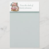  Boeken Sage Groen Gepersonaliseerd Briefpapier (Voorkant)