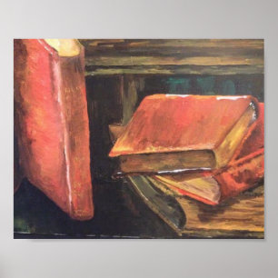 " boeken" Schilderen door Willowcatdesigns Poster