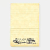  boeken schrijven Quill Faux perkament gevoerd Post-it® Notes (Voorkant)