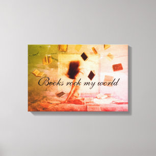 Boeken schudden mijn wereld canvasprint canvas afdruk