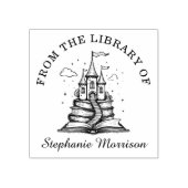 Boeken Stack Fairy Castle Naam Stamp Ex Libris Rubberstempel (Afrduk)
