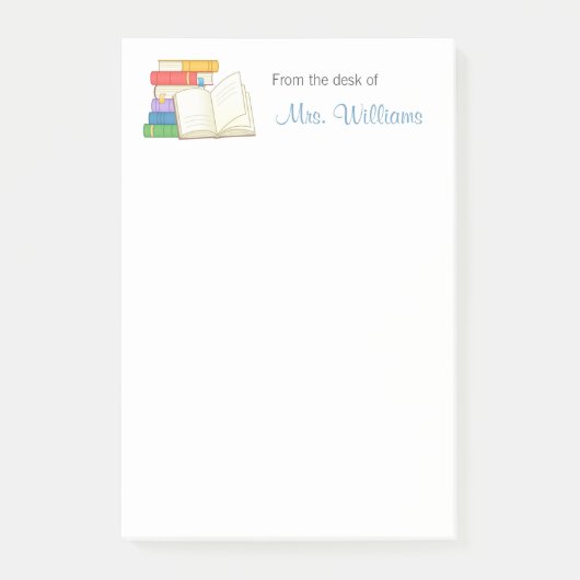 Boeken Stack Open Book School Lerares Post-it® Notes (Voorkant)