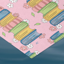 Boeken Stacks en bloemen Roze Weefsel Papier
