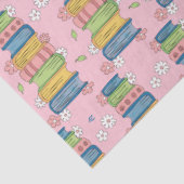 Boeken Stacks en bloemen Roze Weefsel Papier (Detail)