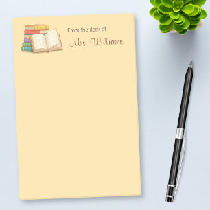 Boeken Stapel Open Boek School Leraar Geel Post-it® Notes