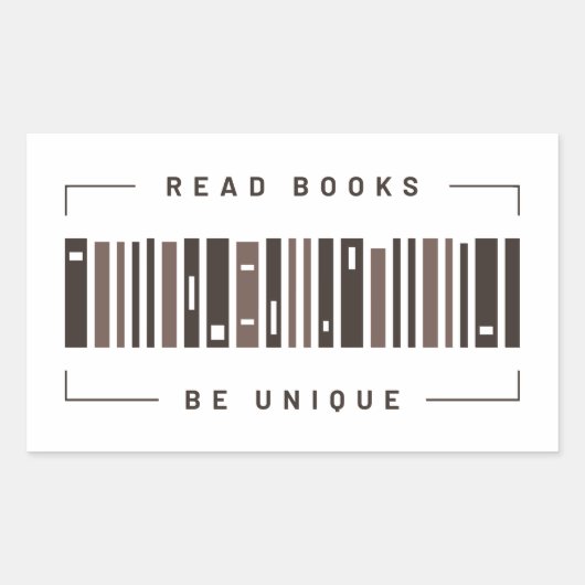 Boeken-streepjescode Rechthoekige Sticker (Voorkant)