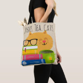 Boeken.Tea.Cats. Het leven is doelgericht! Tote Bag (Dichtbij)