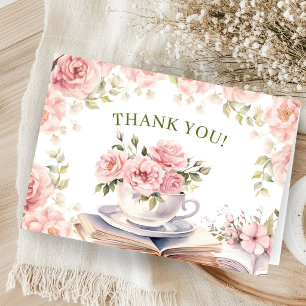 Boeken & Thee Baby Shower Roze Vouw Bedankt