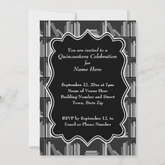 Boeken Theme Quinceanera Kaart