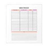 Boeken Tracker Planner Notitieblok (Voorkant)