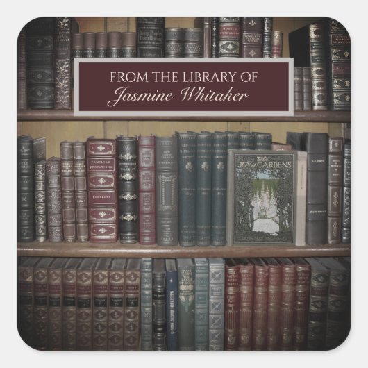  boeken uit de bibliotheek van het boekbord vierkante sticker (Voorkant)