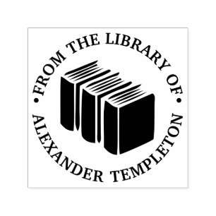 Boeken “Uit de bibliotheek van” Naam Monogram Zelfinktende Stempel