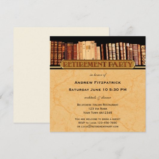  boeken Uitnodiging van het Pensioenfeest (Voorkant / Achterkant)