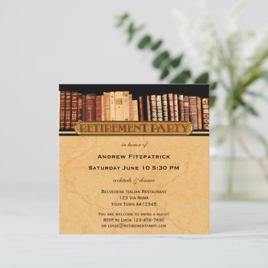  boeken Uitnodiging van het Pensioenfeest (Staand voorkant)