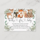 Boeken van Baby shower van bossen voor Baby Informatiekaartje (Voorkant)