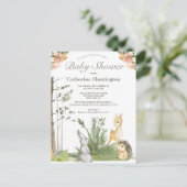 Boeken van Baby showers van zoete Woodland-dieren  Briefkaart (Staand voorkant)
