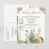 Boeken van Baby showers van zoete Woodland-dieren  Briefkaart (Voorkant / Achterkant)