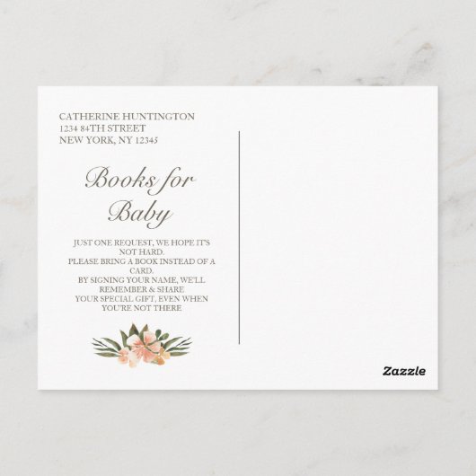 Boeken van Baby showers van zoete Woodland-dieren  Briefkaart (Achterkant)