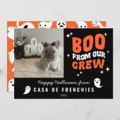 Boeken van bemanning | Moderne Retro Halloween fot Feestdagenkaart (Voorkant / Achterkant)