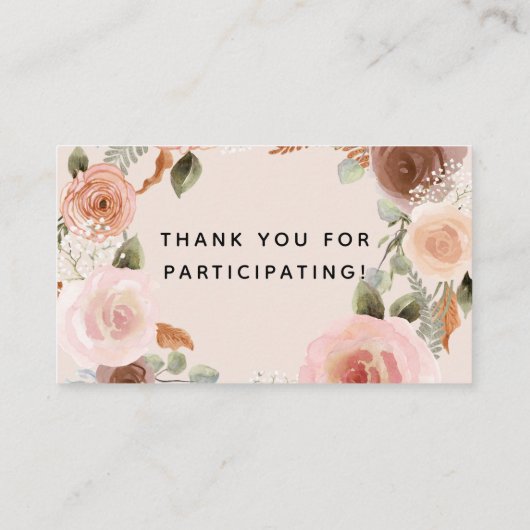 Boeken van bosbossen van het Beer van Floral Baby  Visitekaartje (Achterkant)